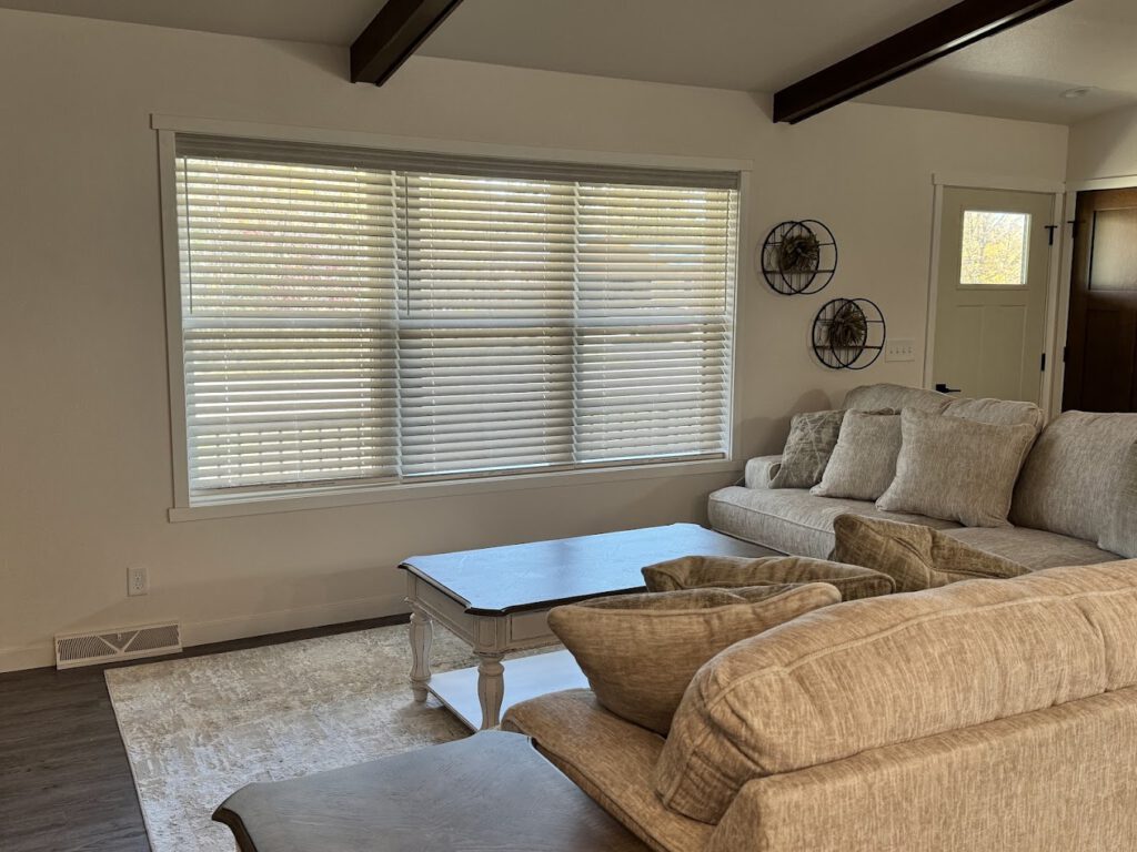 uls project wisconsin blind installers Modern Rustic Living Room with Custom Blind Installation
