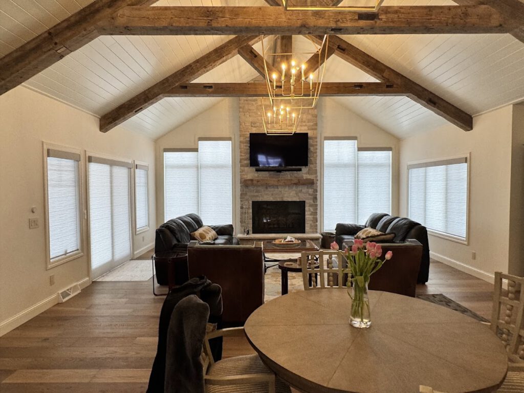 uls project wisconsin blind installers Modern Rustic Living Room with Custom Blind Installation
